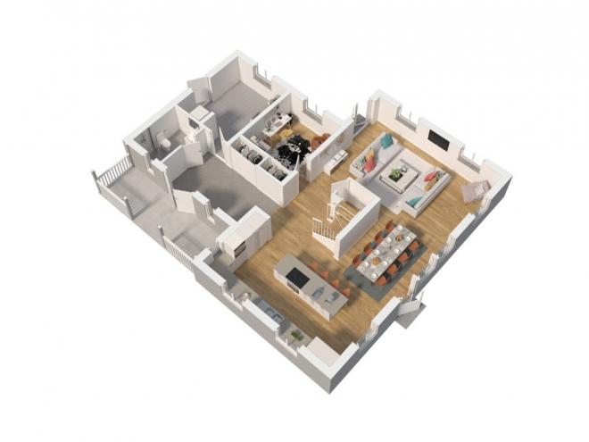 Kaptensgården Grundriss 3D