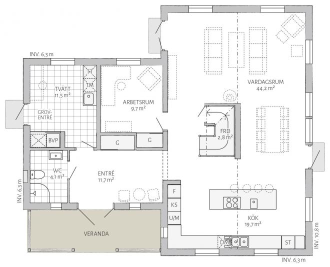 Kaptensgården Grundriss 2D