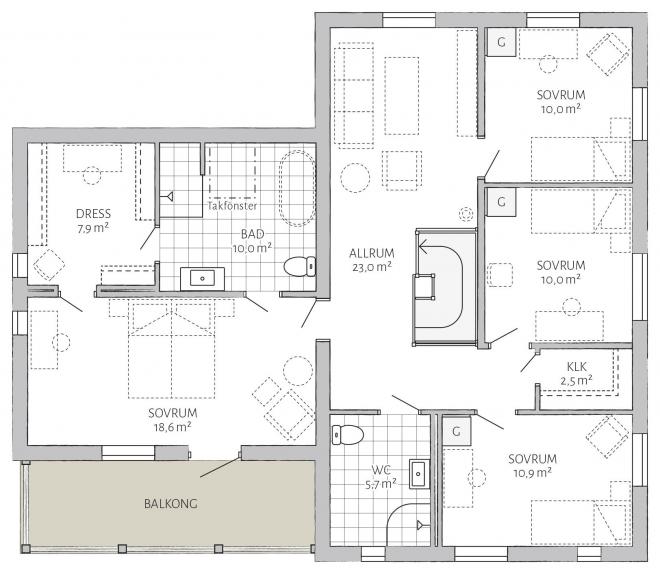Kaptensgården Grundriss 2D