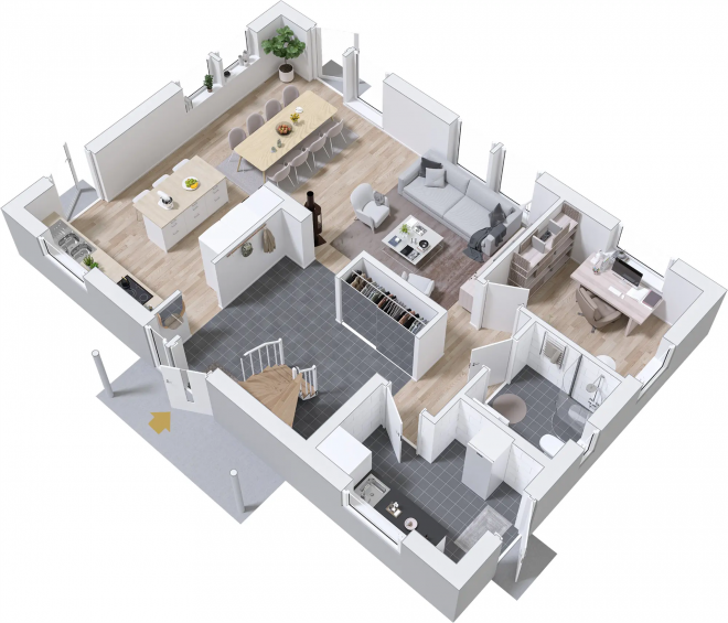 Berghem Grundriss 3D