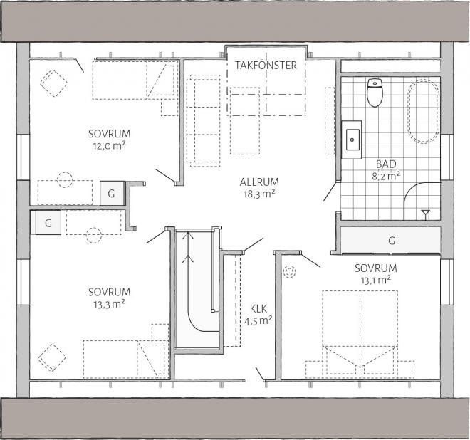 Prio 164 Modern Grundriss 2D
